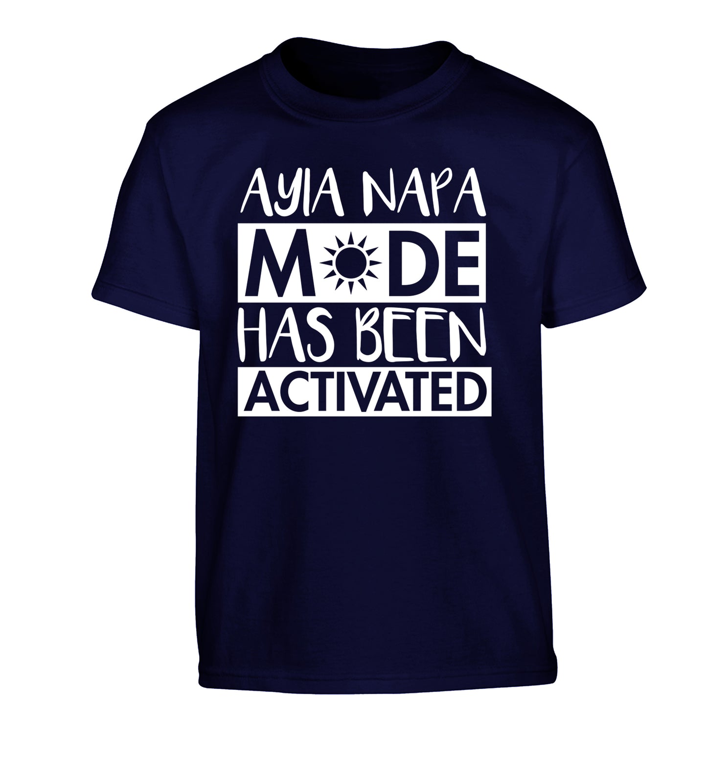 Ayia Napa mode has been activated Children's navy Tshirt 12-13 Years