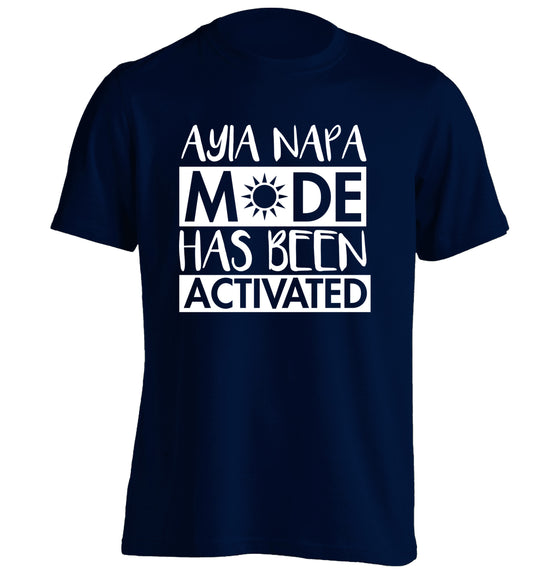 Ayia Napa mode has been activated adults unisex navy Tshirt 2XL