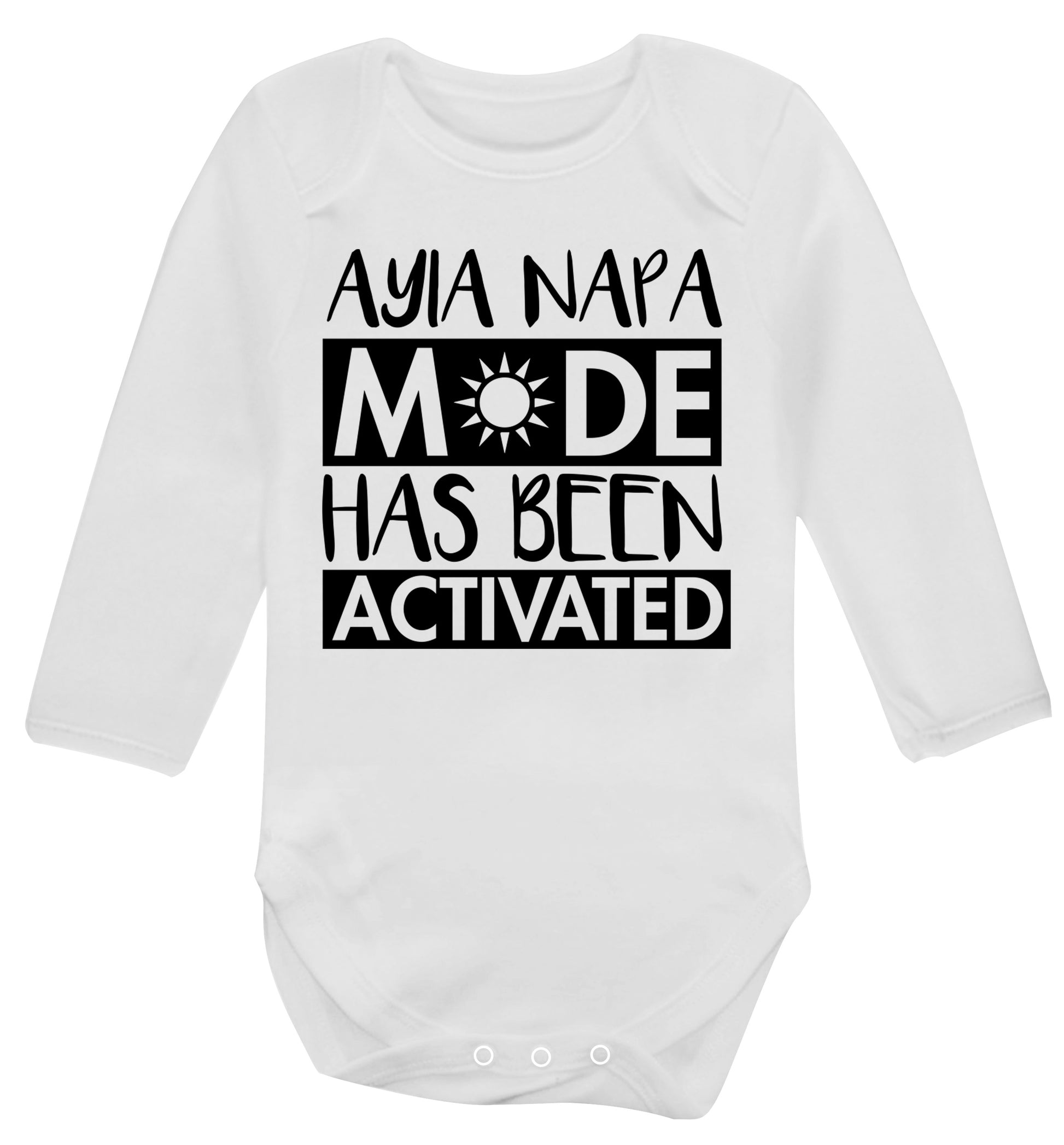 Ayia Napa mode has been activated Baby Vest long sleeved white 6-12 months