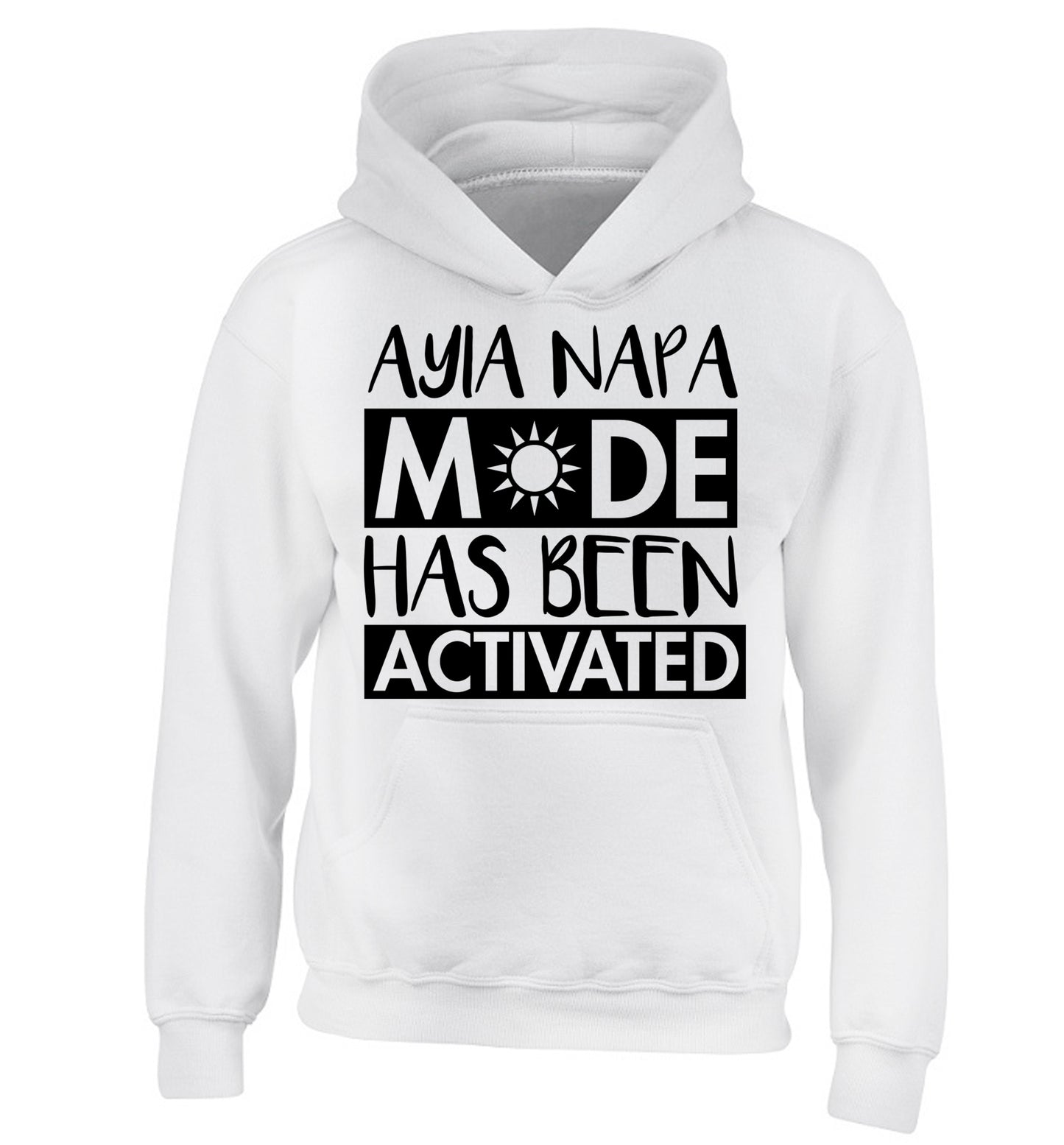 Ayia Napa mode has been activated children's white hoodie 12-13 Years