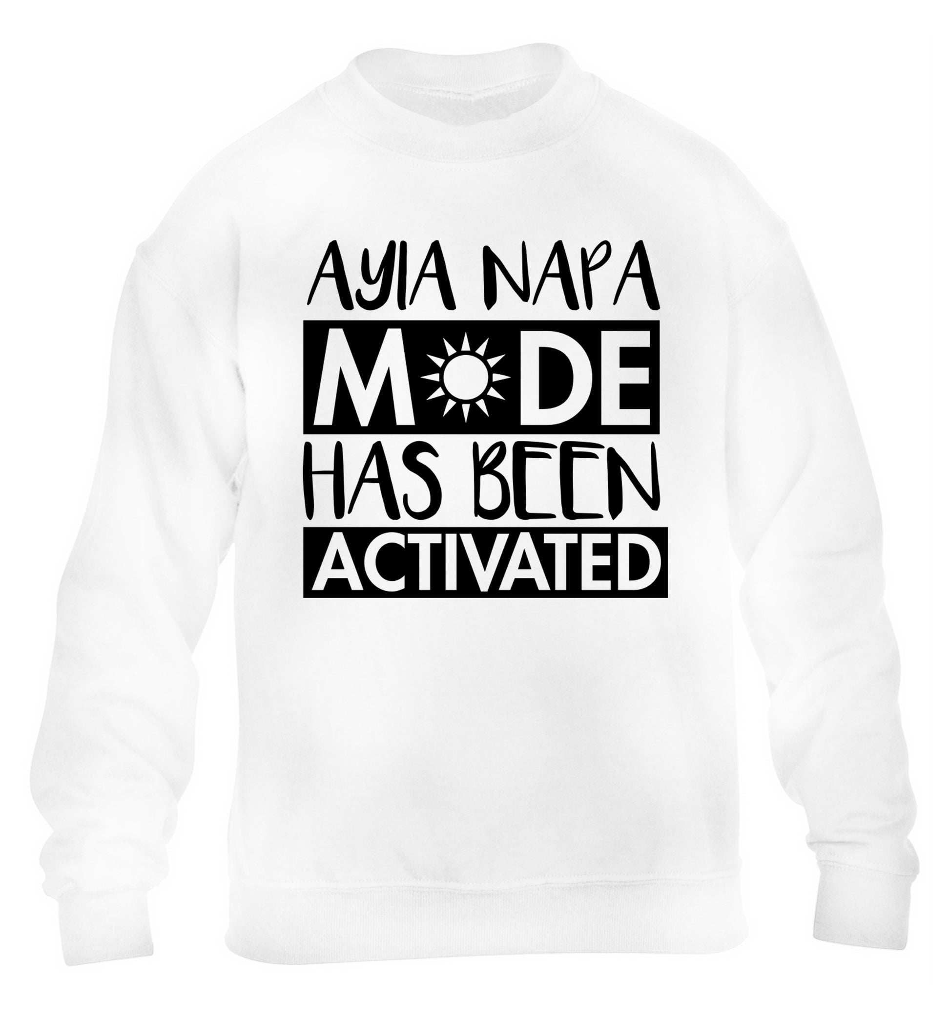 Ayia Napa mode has been activated children's white sweater 12-13 Years