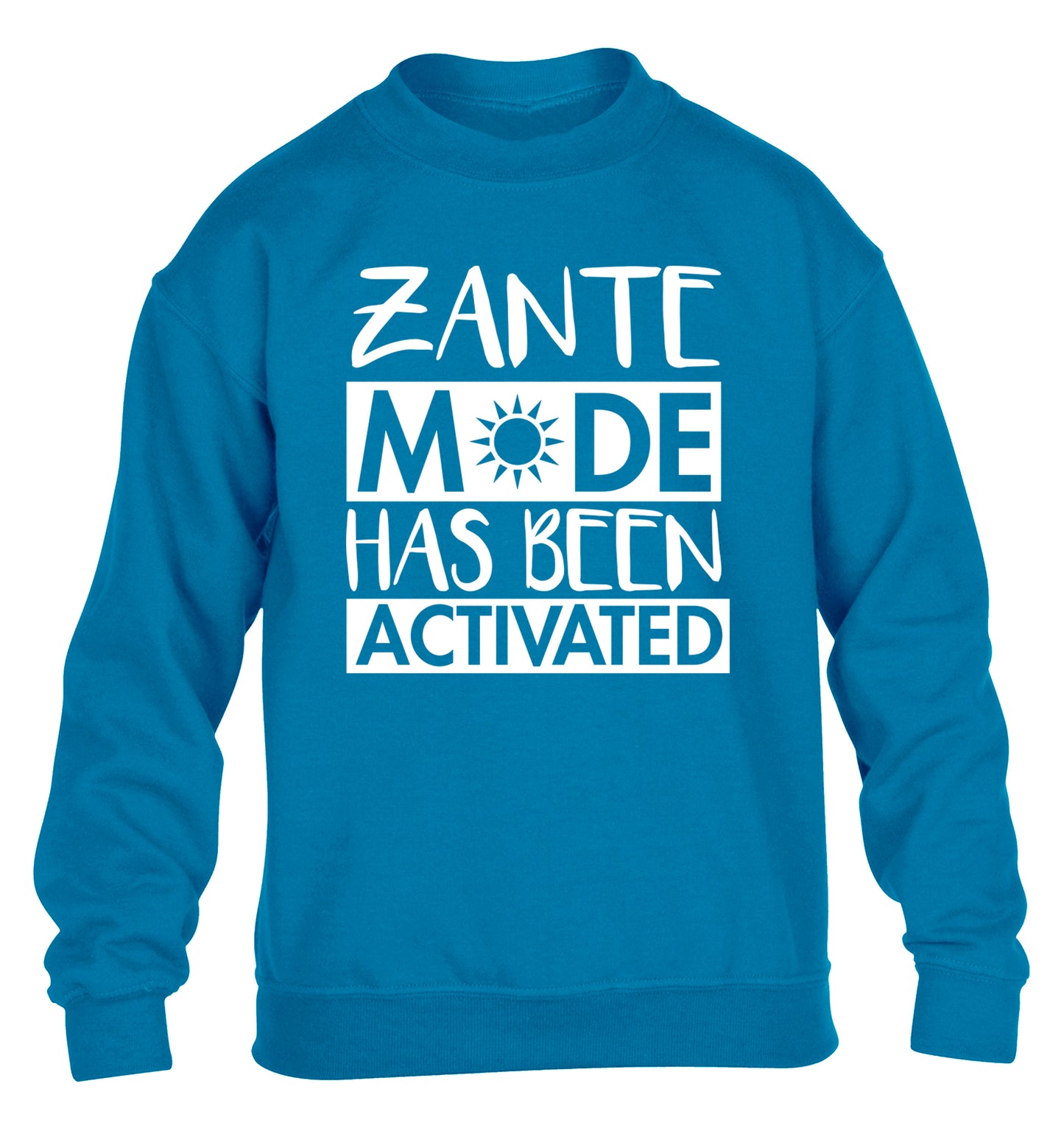 Zante mode has been activated children's blue sweater 12-13 Years