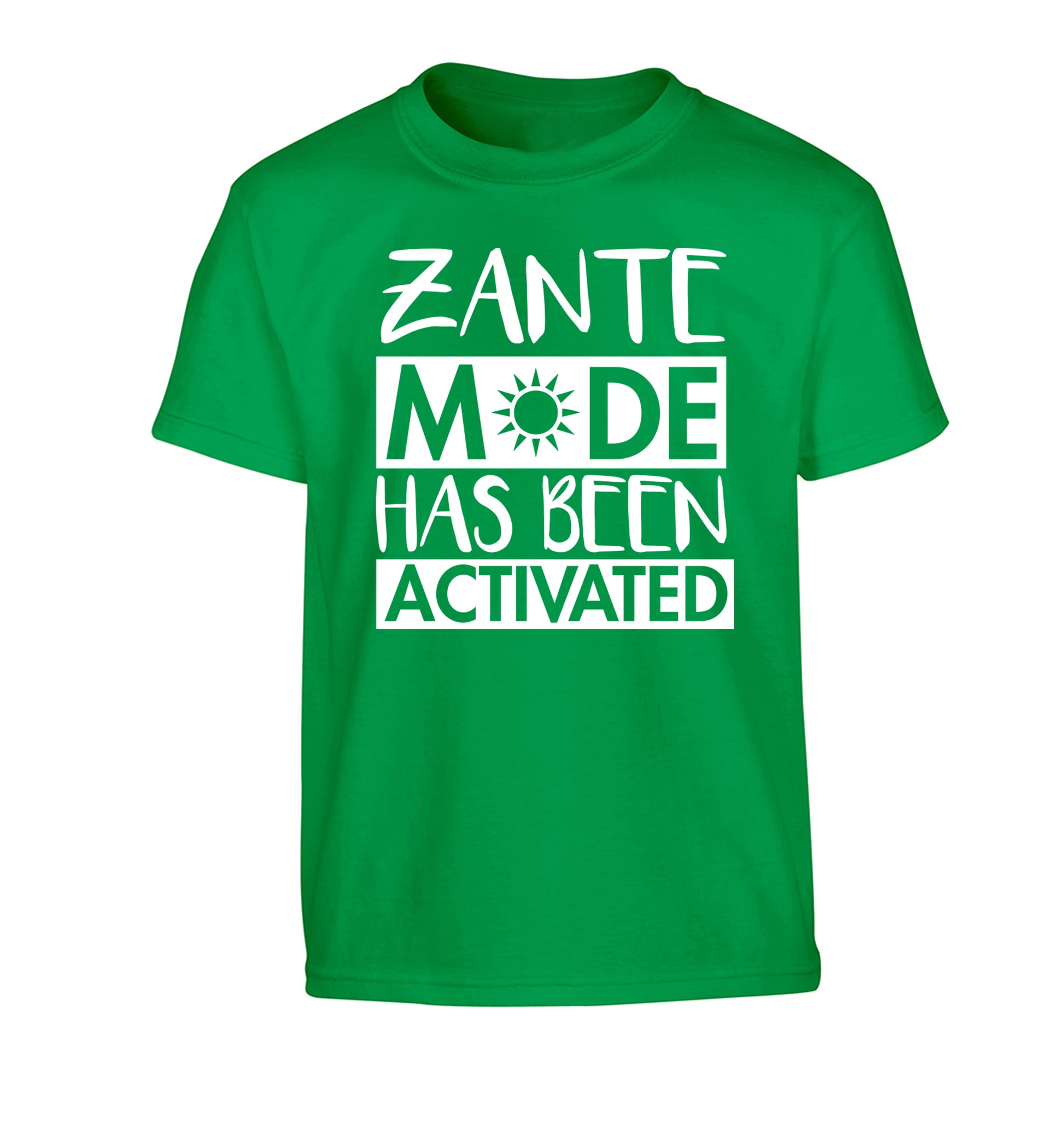 Zante mode has been activated Children's green Tshirt 12-13 Years