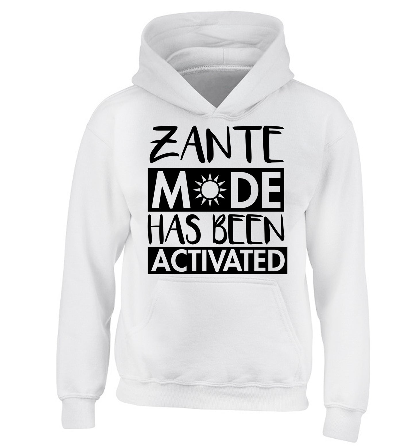 Zante mode has been activated children's white hoodie 12-13 Years