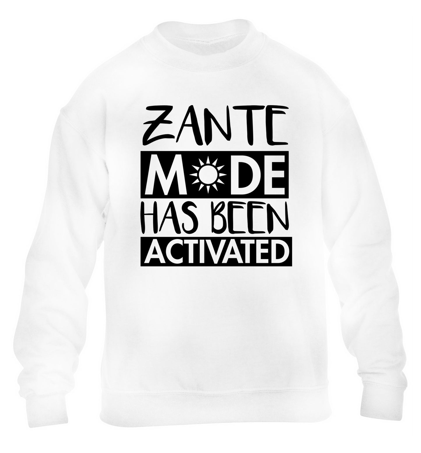 Zante mode has been activated children's white sweater 12-13 Years