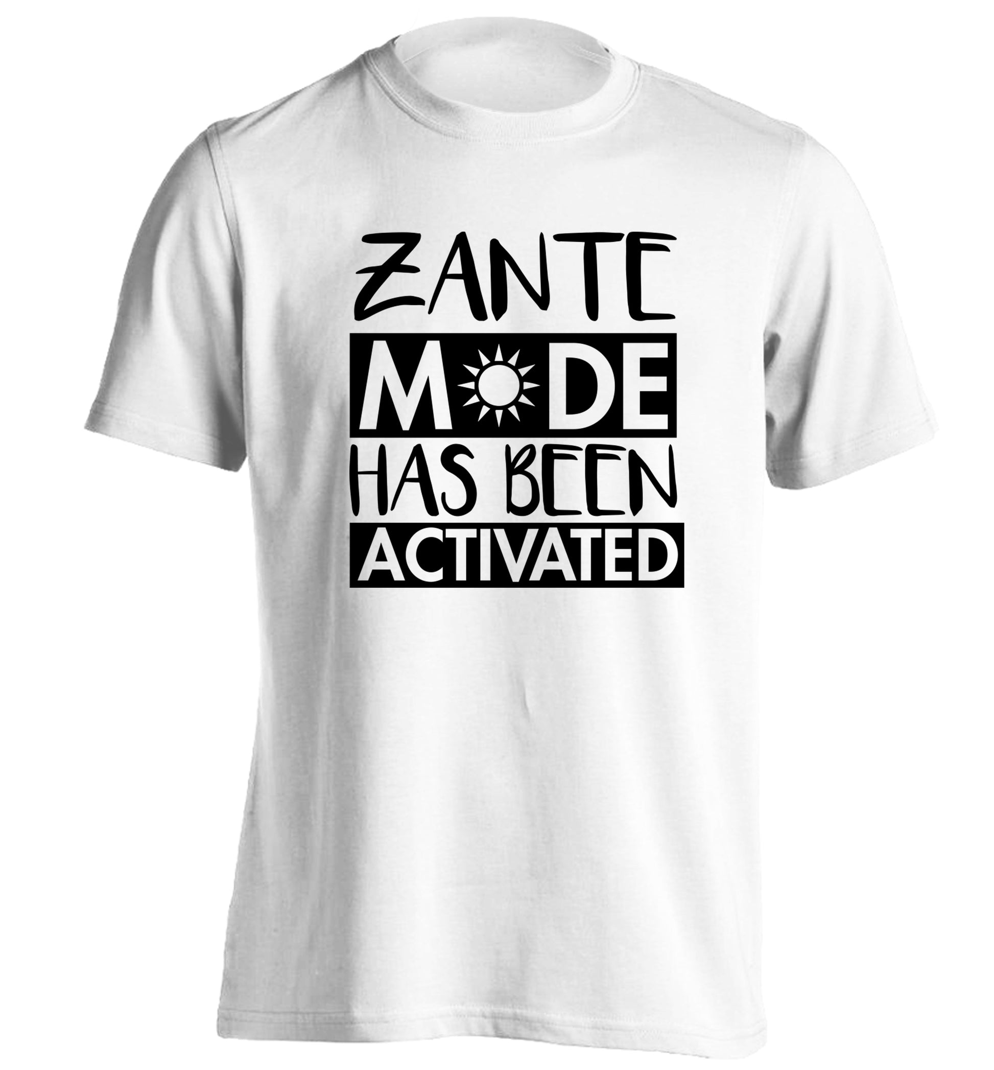 Zante mode has been activated adults unisex white Tshirt 2XL
