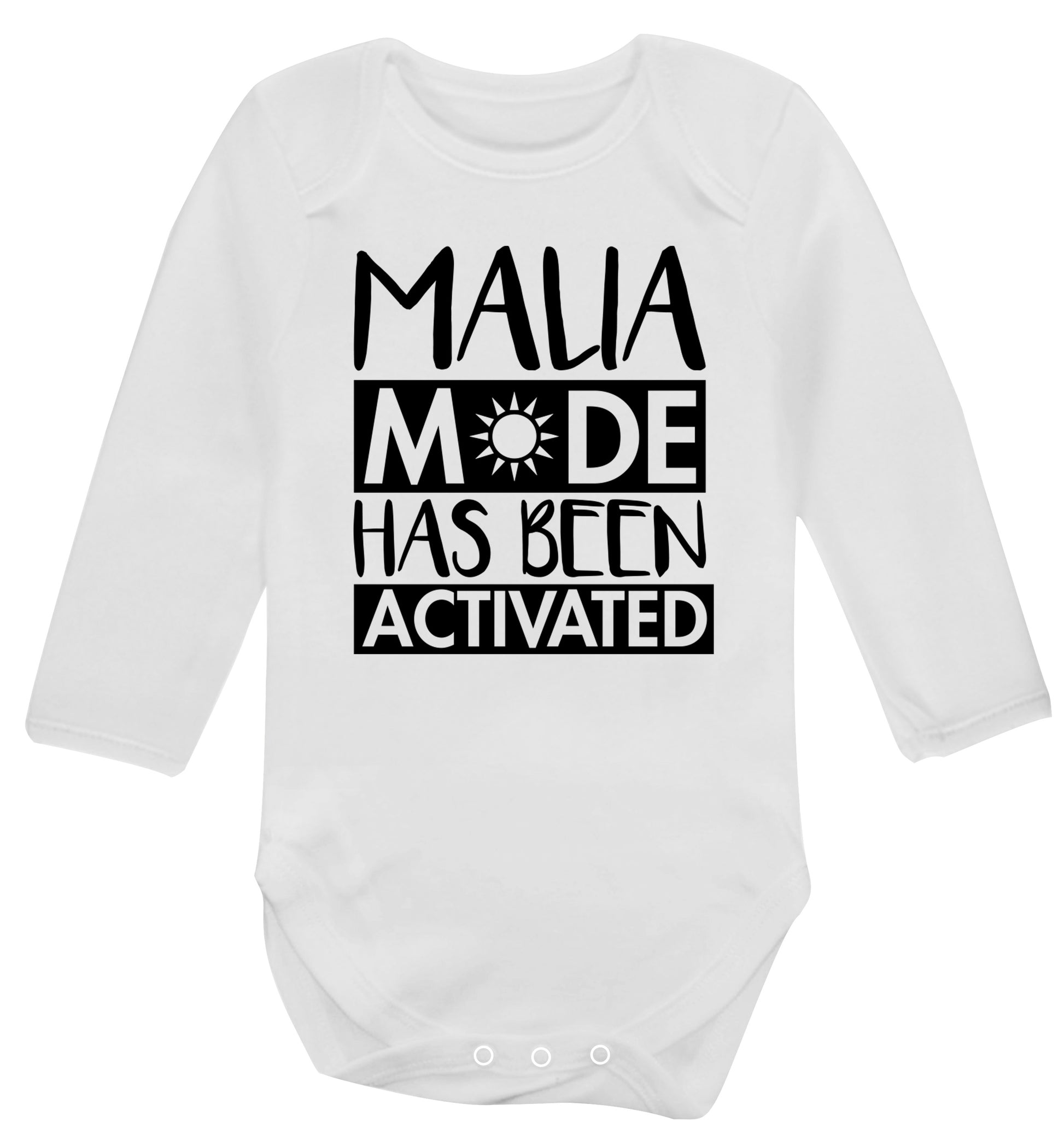 Malia mode has been activated Baby Vest long sleeved white 6-12 months