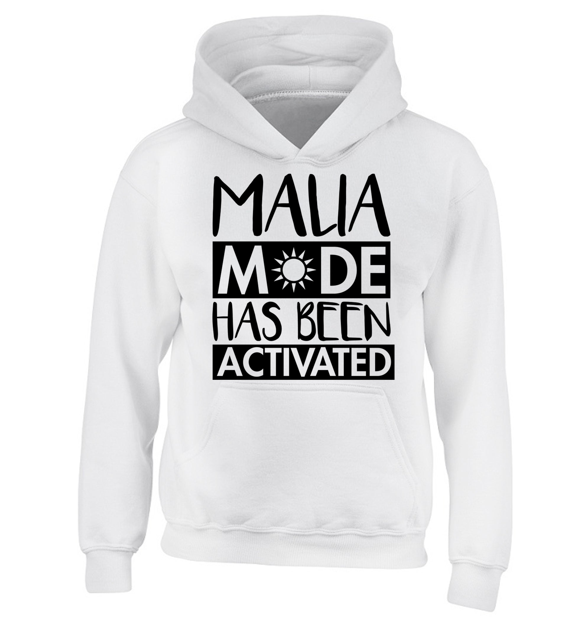 Malia mode has been activated children's white hoodie 12-13 Years