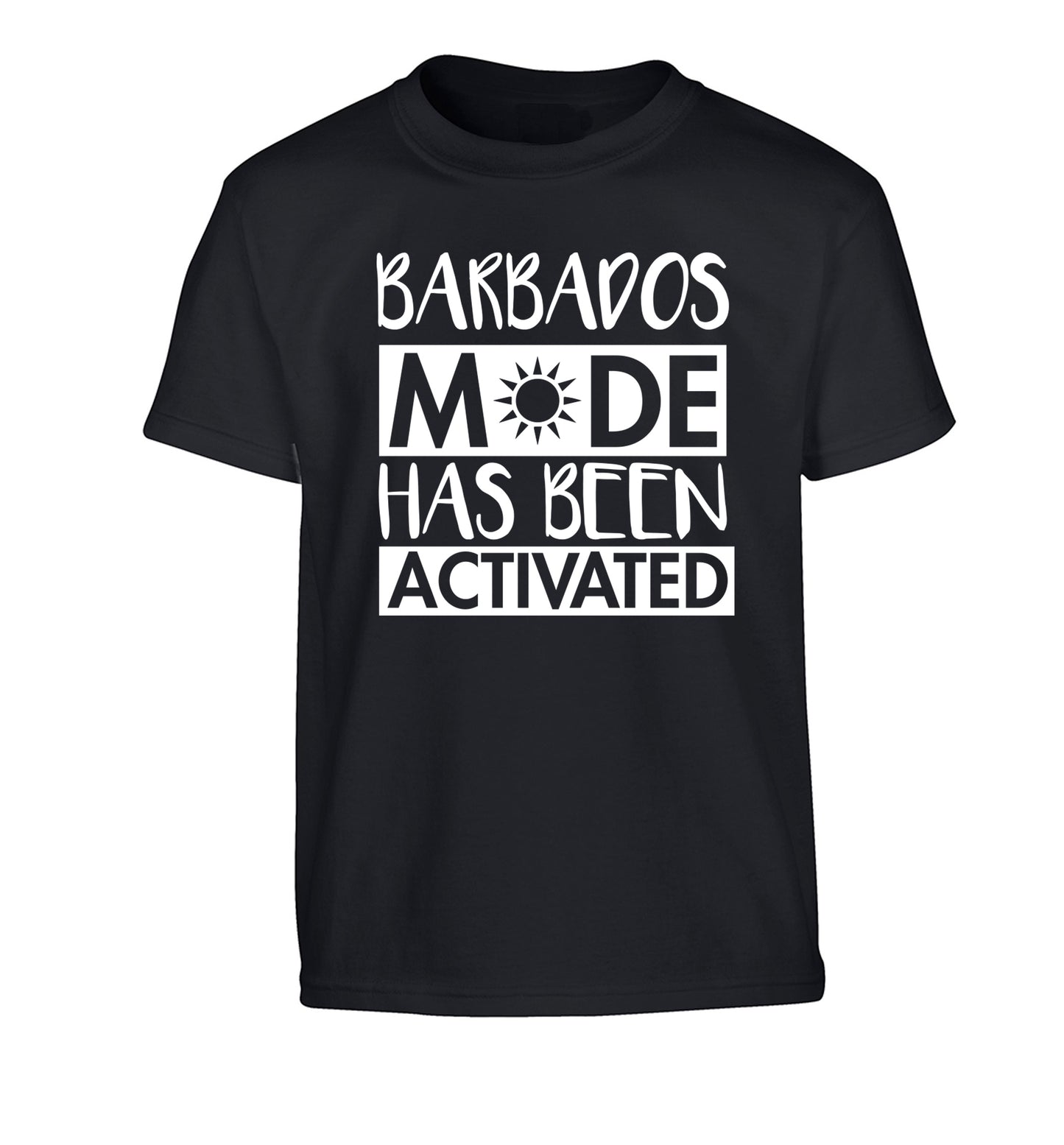 Barbados mode has been activated Children's black Tshirt 12-13 Years