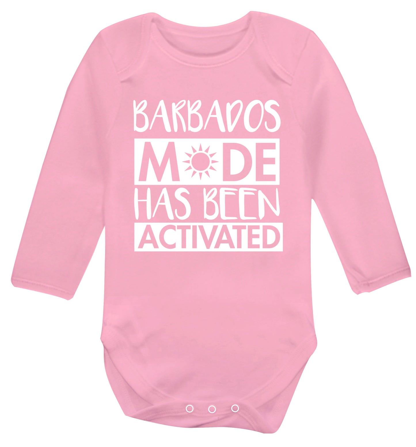 Barbados mode has been activated Baby Vest long sleeved pale pink 6-12 months