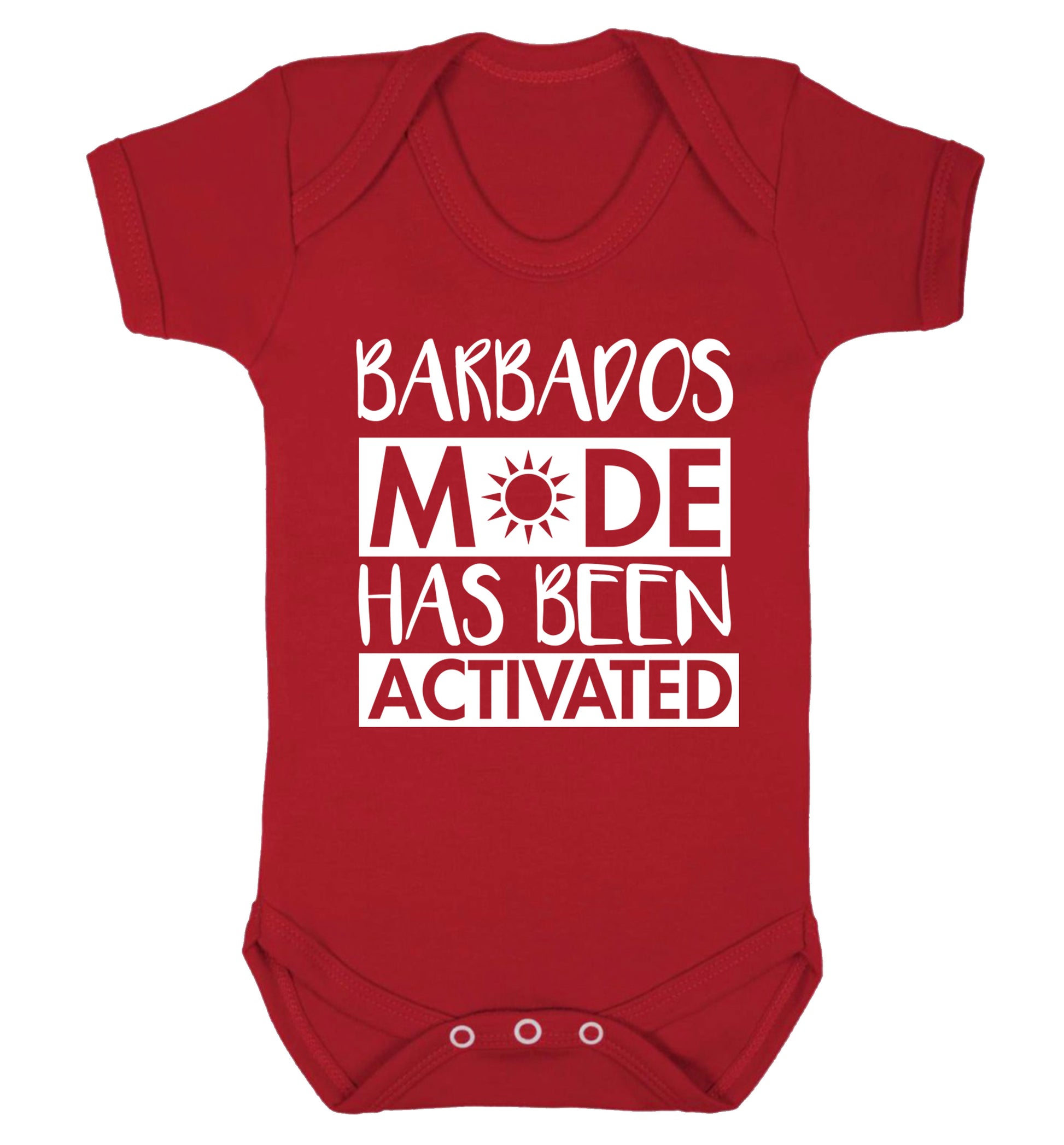 Barbados mode has been activated Baby Vest red 18-24 months