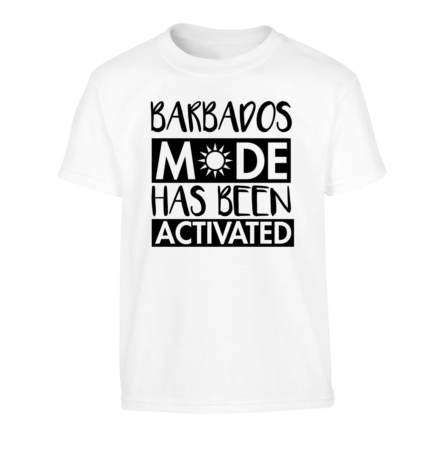Barbados mode has been activated Children's white Tshirt 12-13 Years