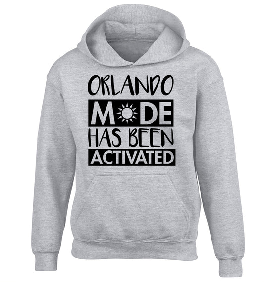 Orlando mode has been activated children's grey hoodie 12-13 Years