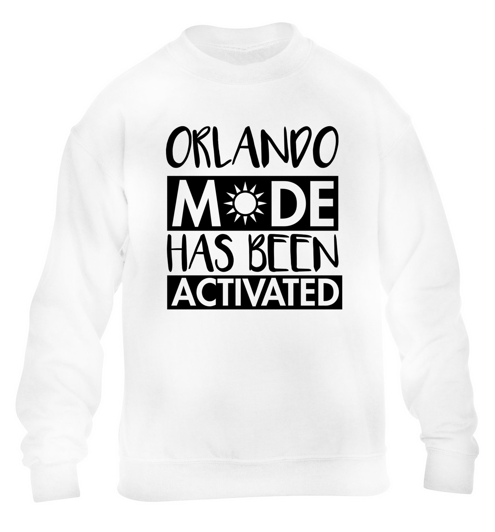 Orlando mode has been activated children's white sweater 12-13 Years
