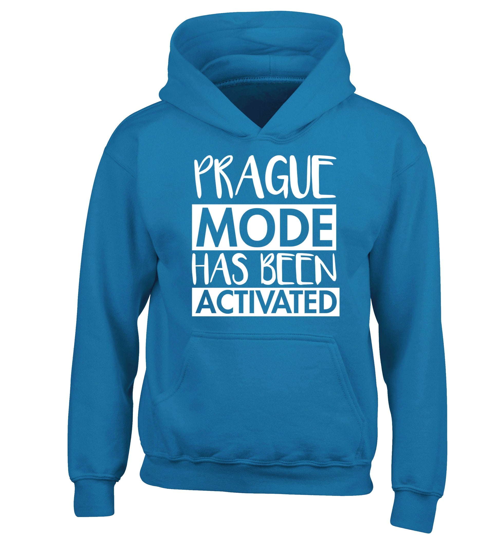 Prague mode has been activated children's blue hoodie 12-13 Years