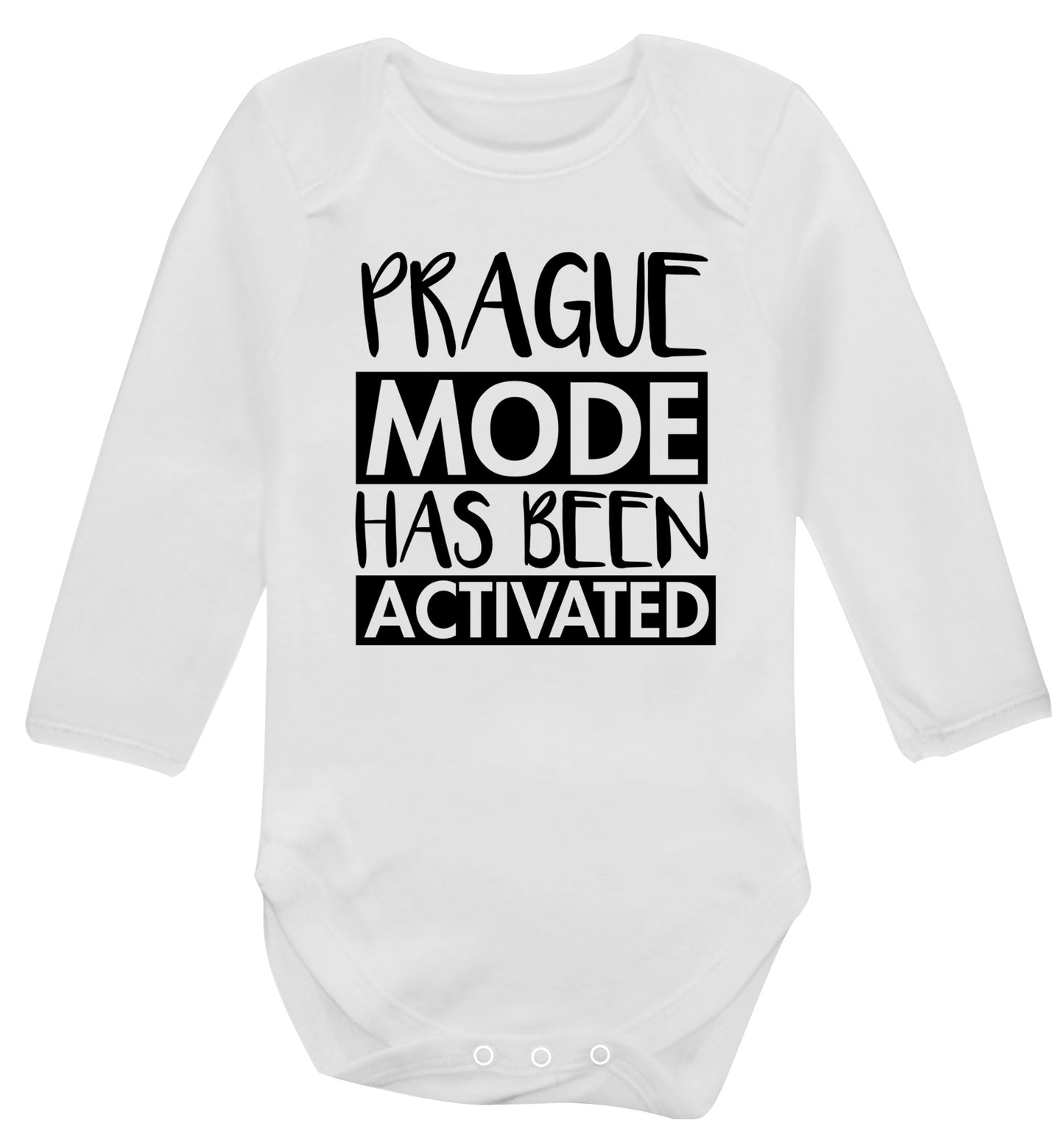 Prague mode has been activated Baby Vest long sleeved white 6-12 months