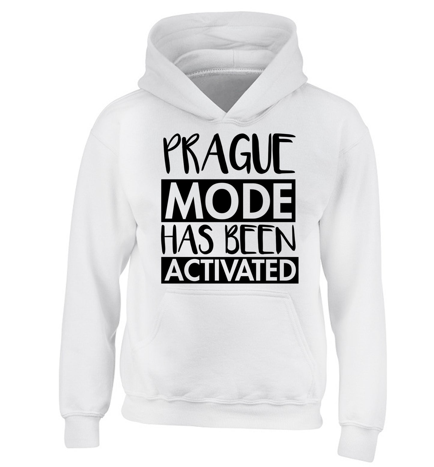 Prague mode has been activated children's white hoodie 12-13 Years