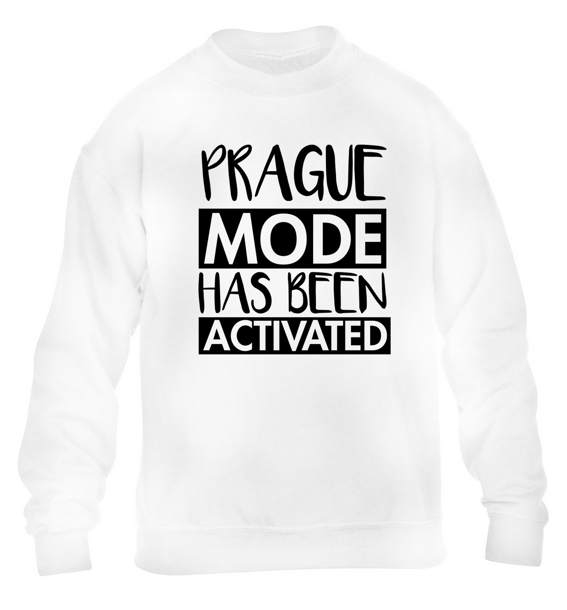 Prague mode has been activated children's white sweater 12-13 Years