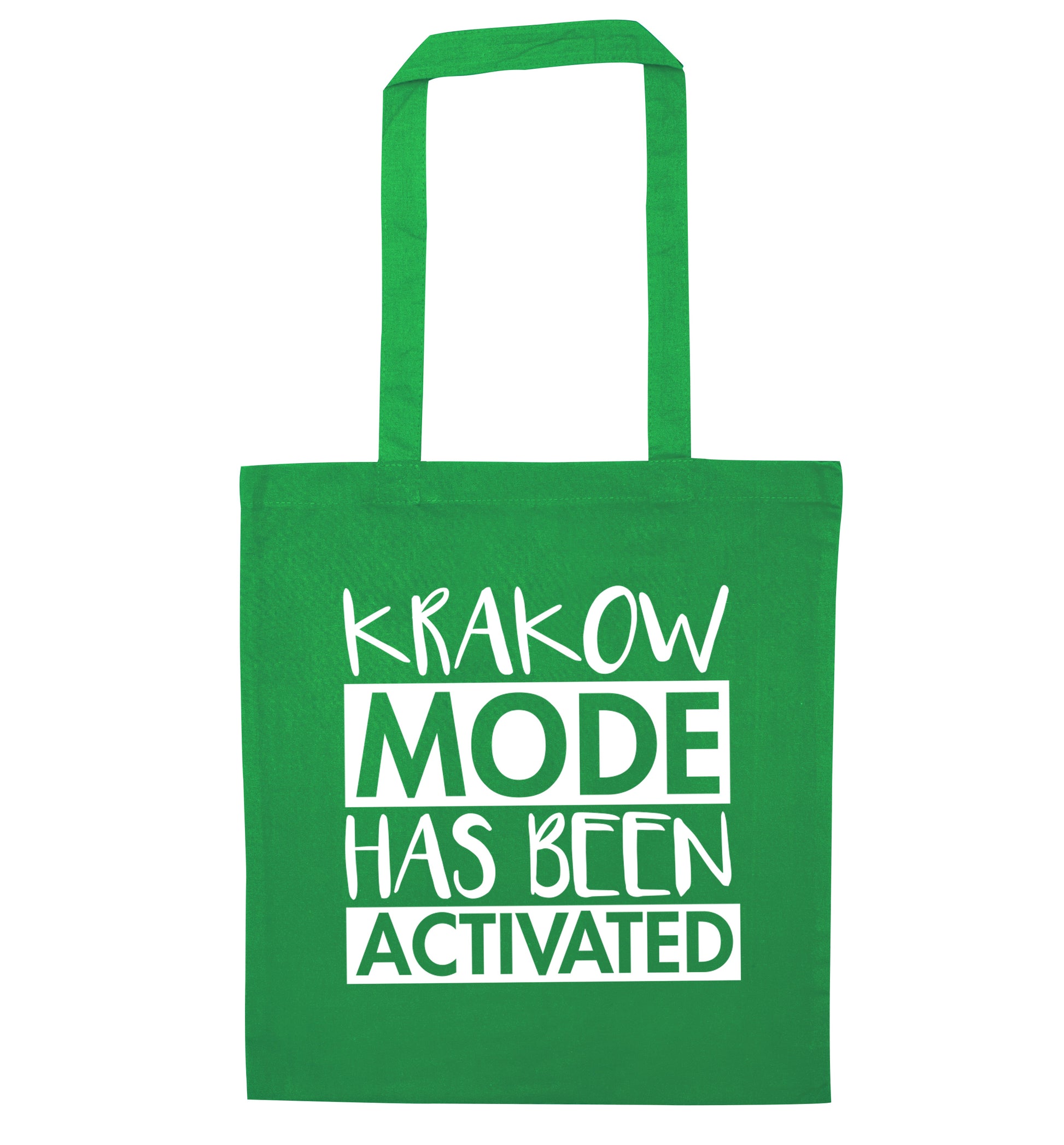 Krakow mode has been activated green tote bag