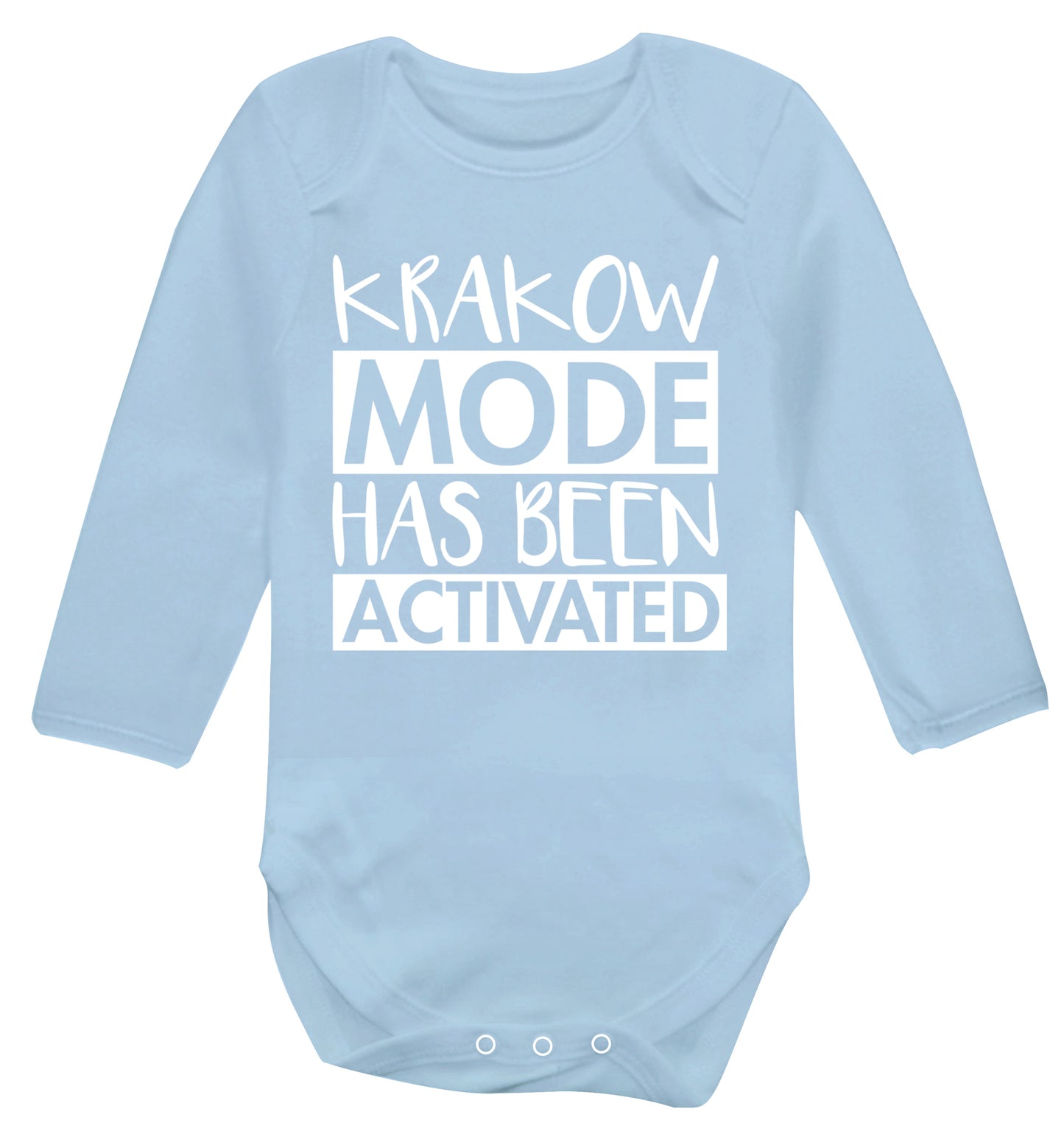 Krakow mode has been activated Baby Vest long sleeved pale blue 6-12 months