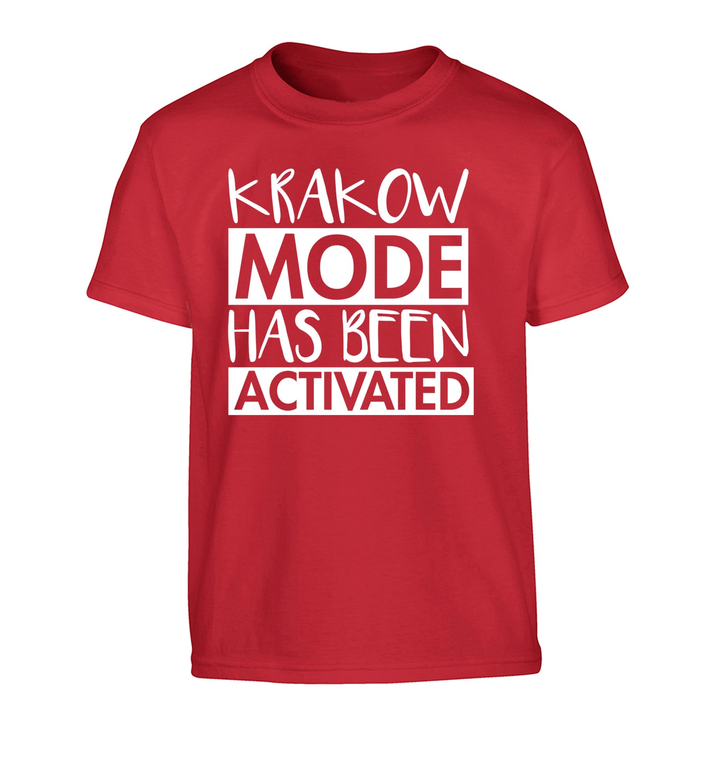 Krakow mode has been activated Children's red Tshirt 12-13 Years