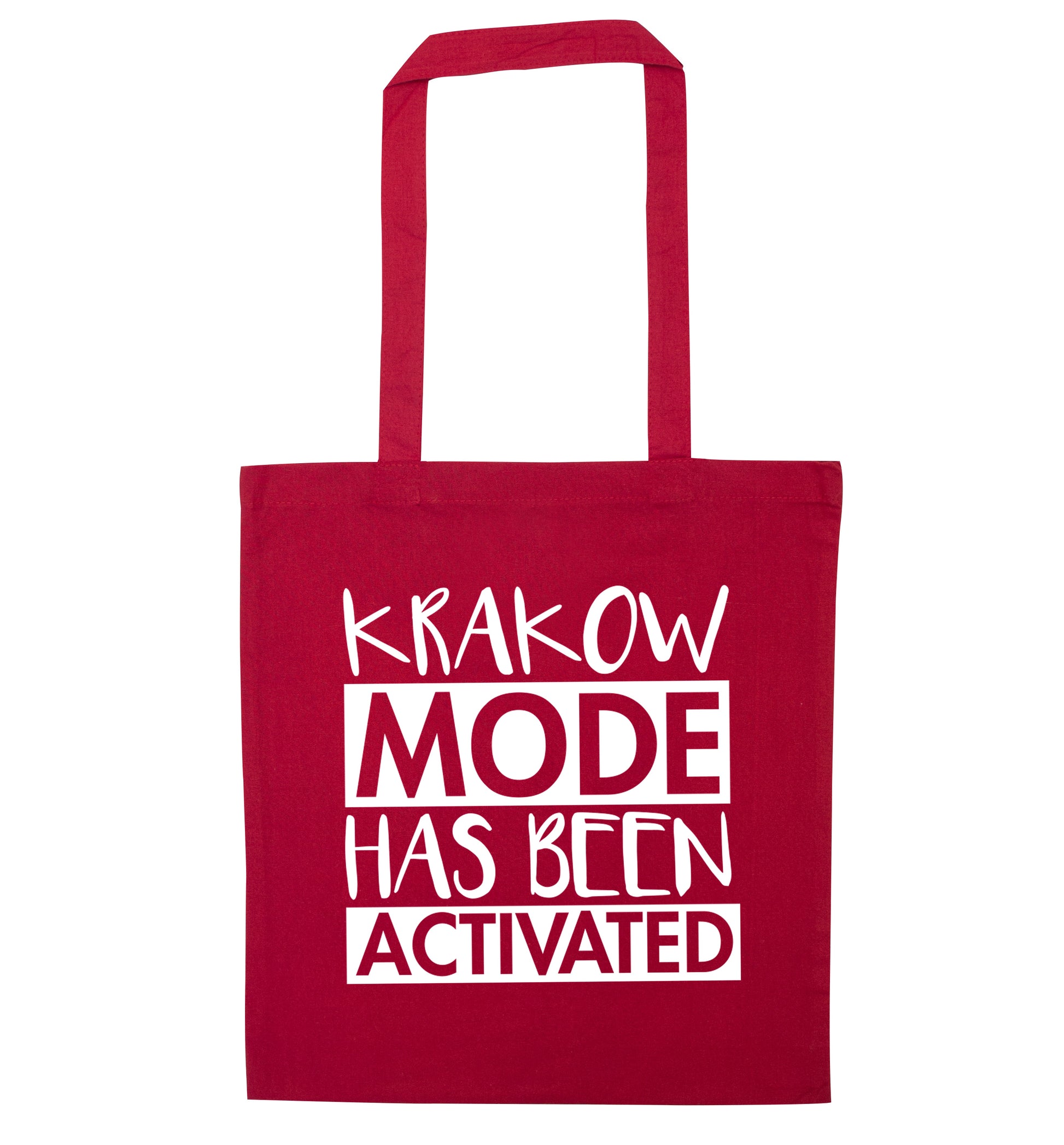 Krakow mode has been activated red tote bag