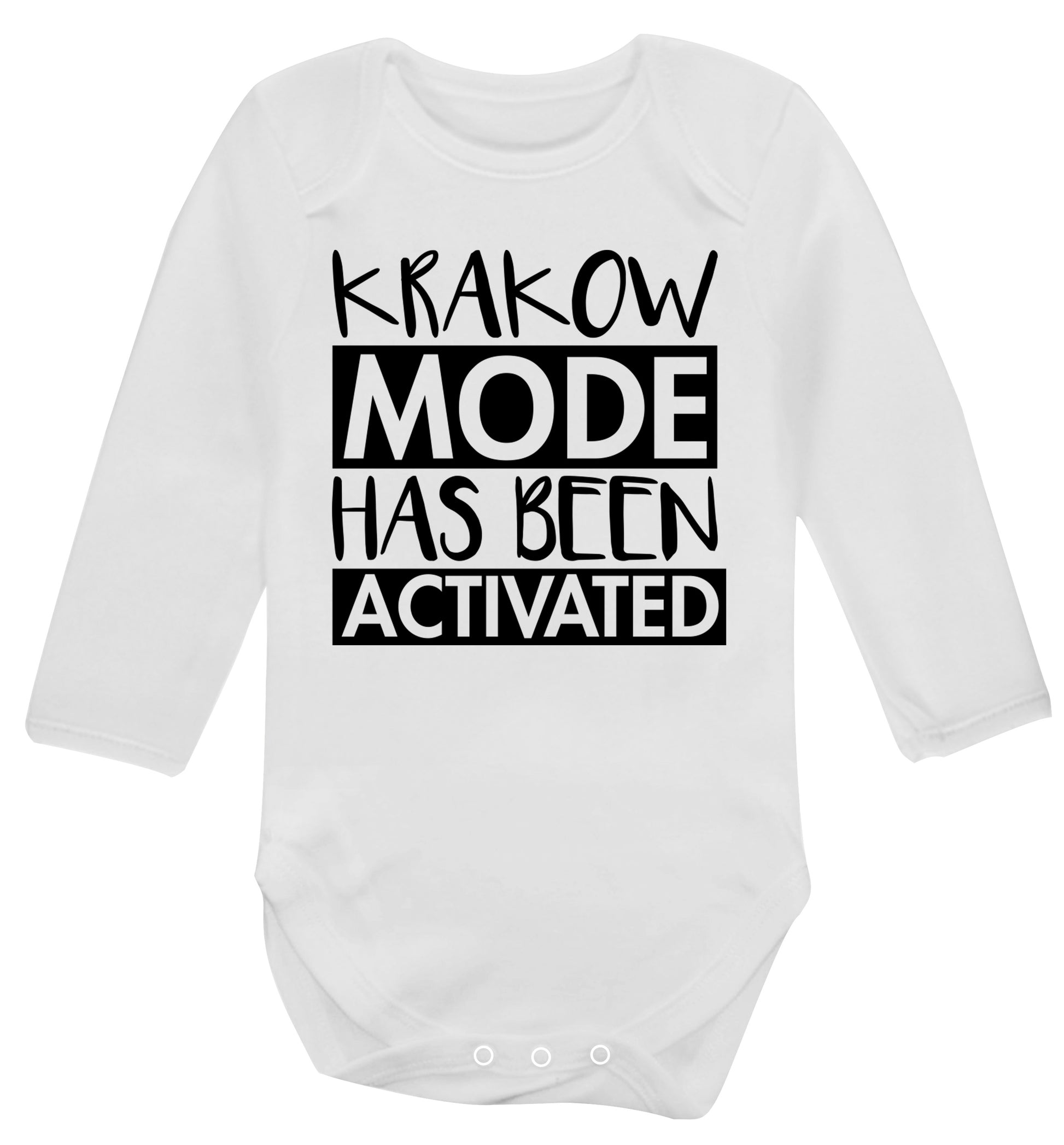 Krakow mode has been activated Baby Vest long sleeved white 6-12 months