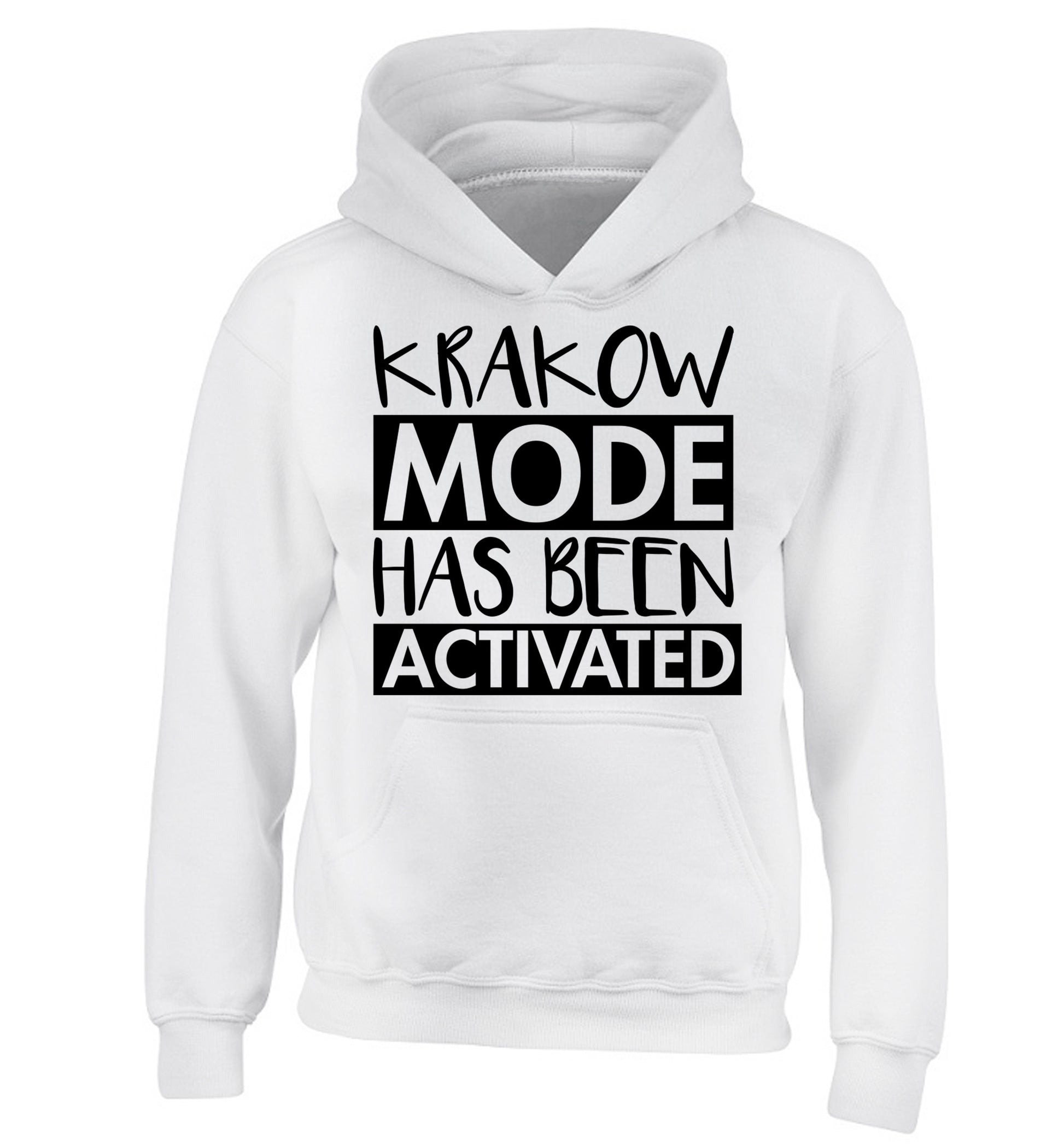 Krakow mode has been activated children's white hoodie 12-13 Years