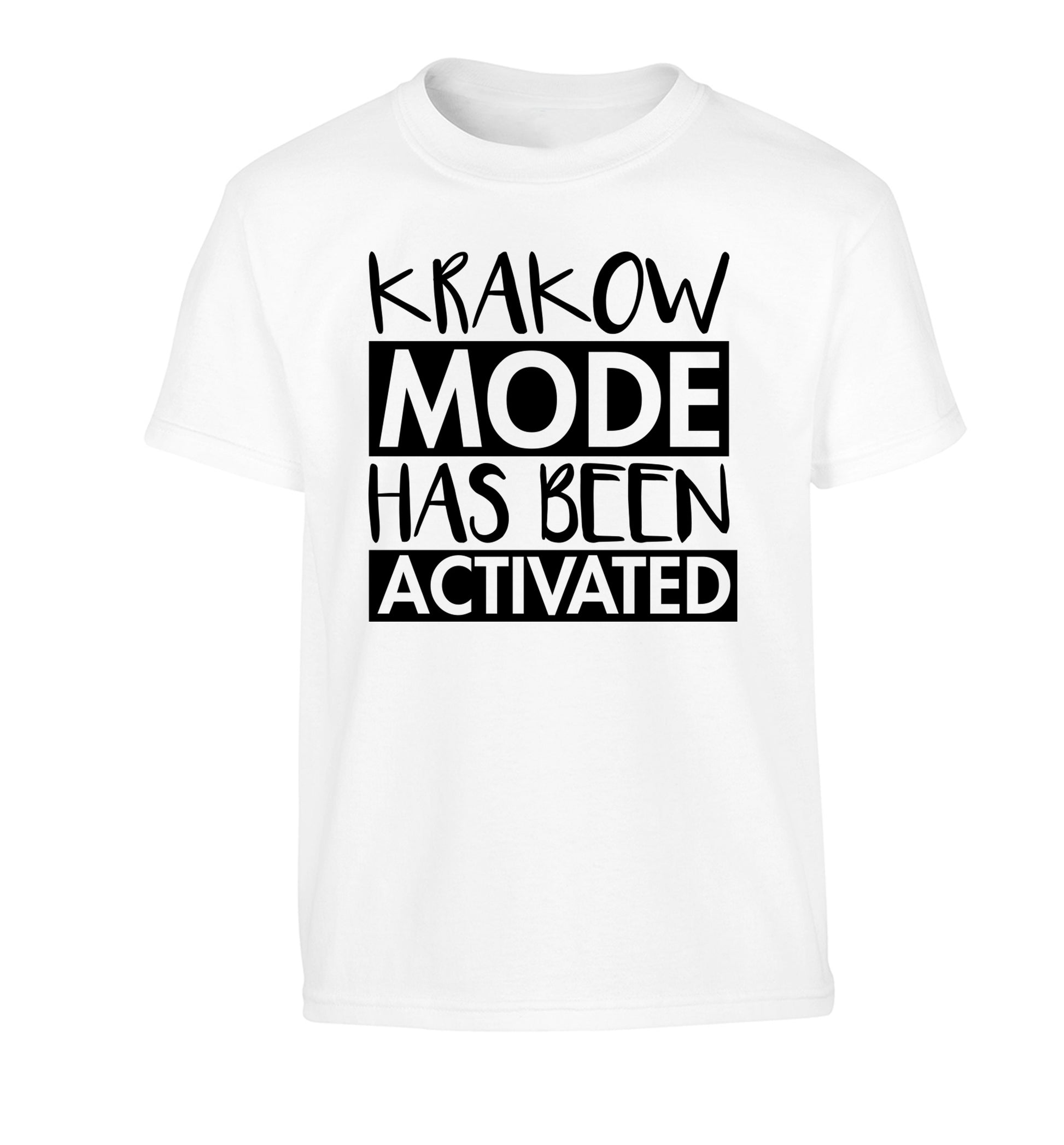 Krakow mode has been activated Children's white Tshirt 12-13 Years