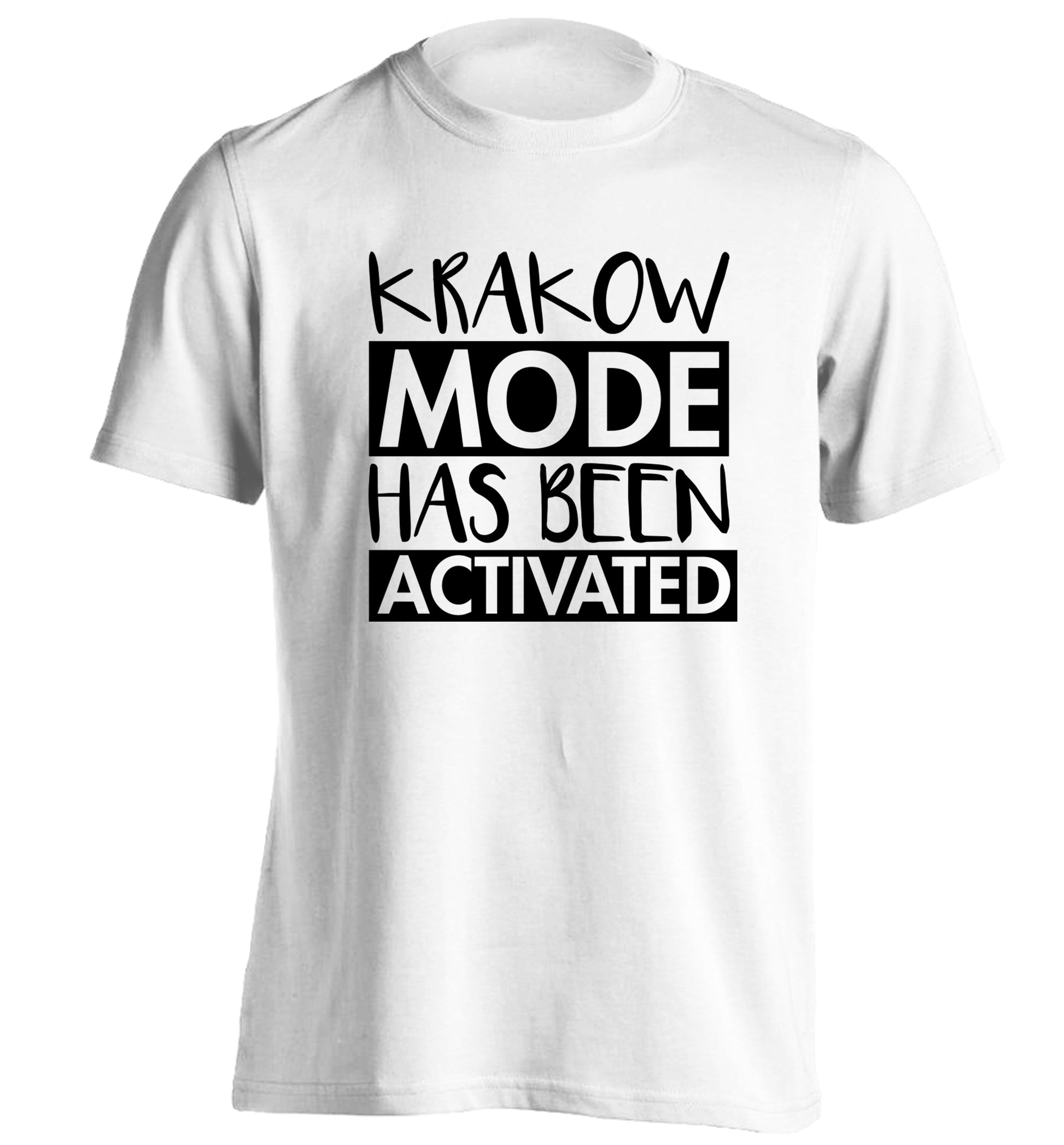 Krakow mode has been activated adults unisex white Tshirt 2XL