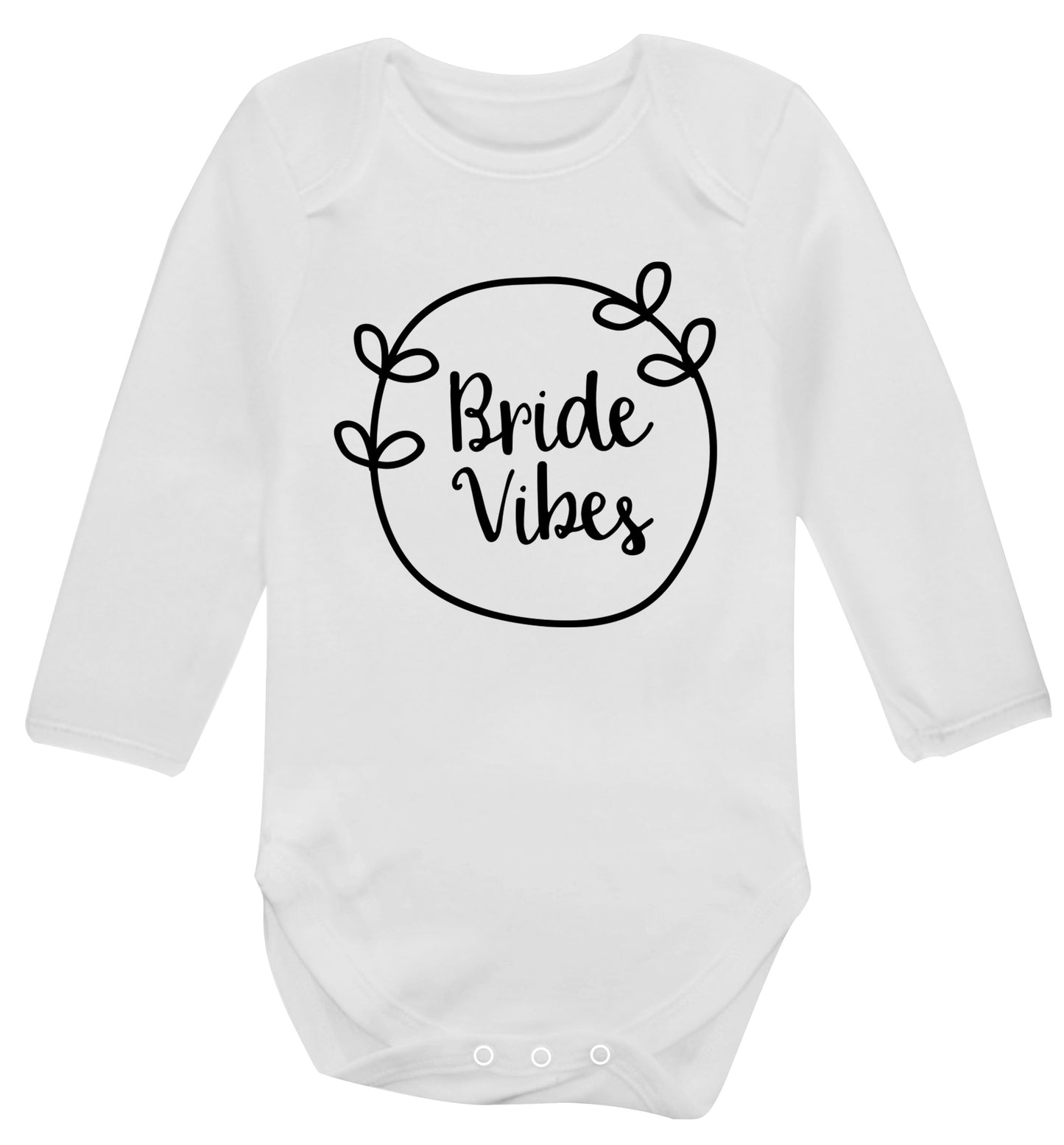 Bride Vibes Baby Vest long sleeved white 6-12 months