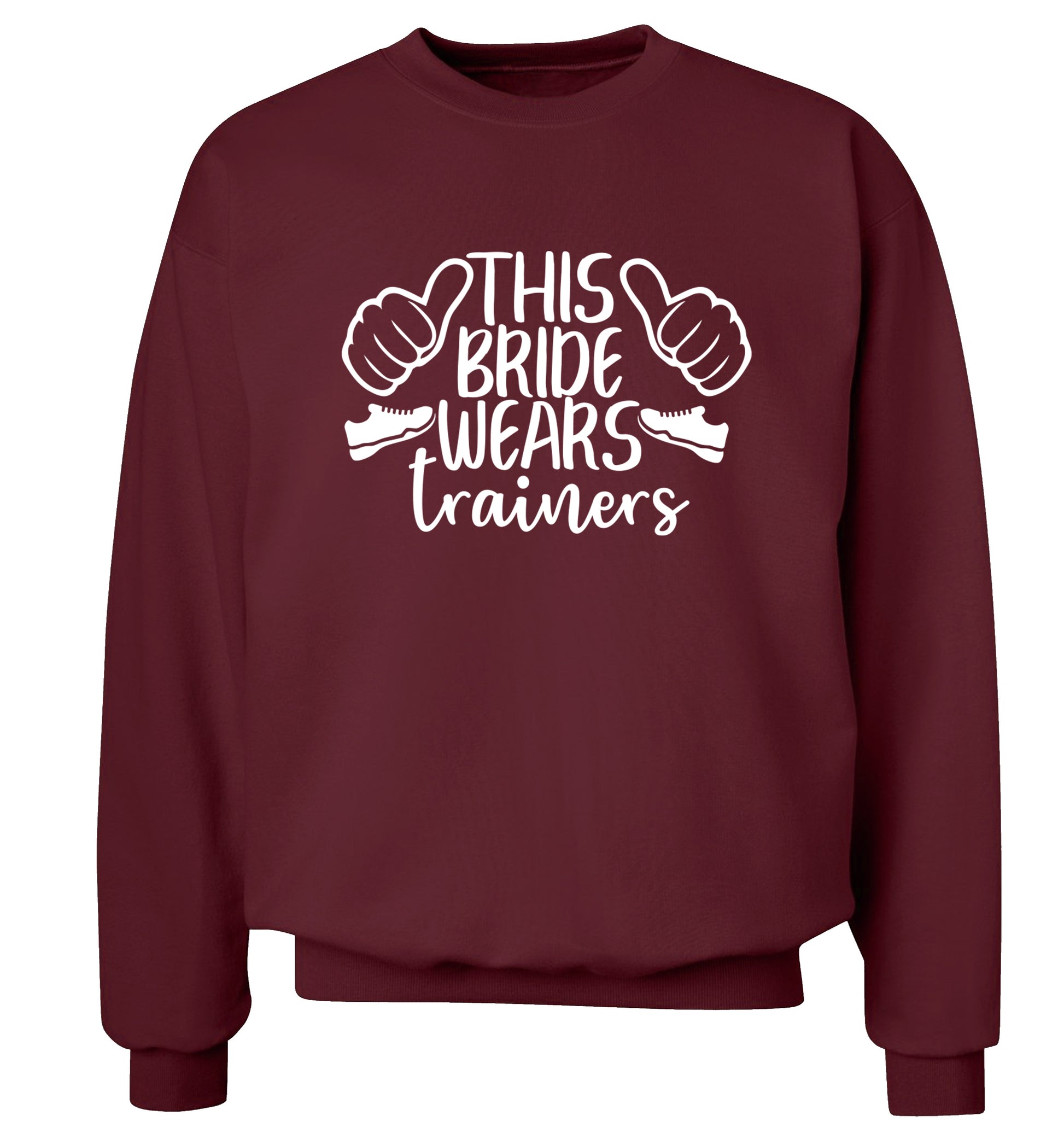 This bride wears trainers Adult's unisex maroon Sweater 2XL