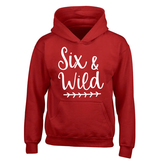 Six and wild children's red hoodie 12-13 Years