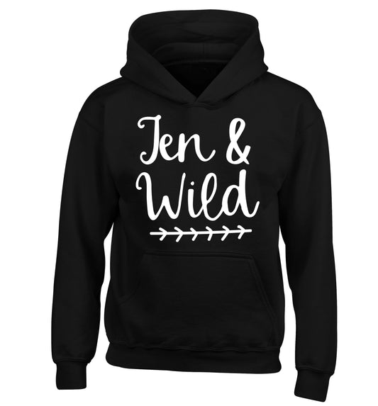 Ten and wild children's black hoodie 12-13 Years