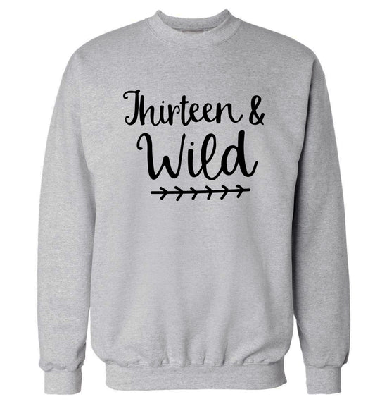 Thirteen and wild Adult's unisex grey Sweater 2XL