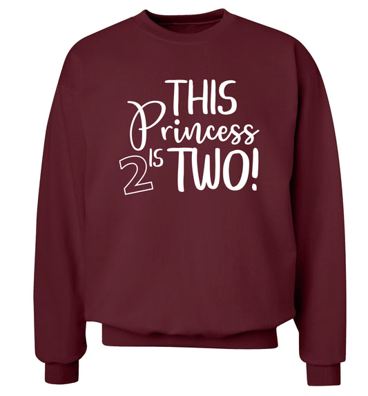 This princess is two Adult's unisex maroon Sweater 2XL