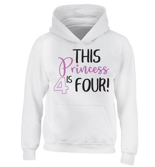 This princess is four children's white hoodie 12-13 Years