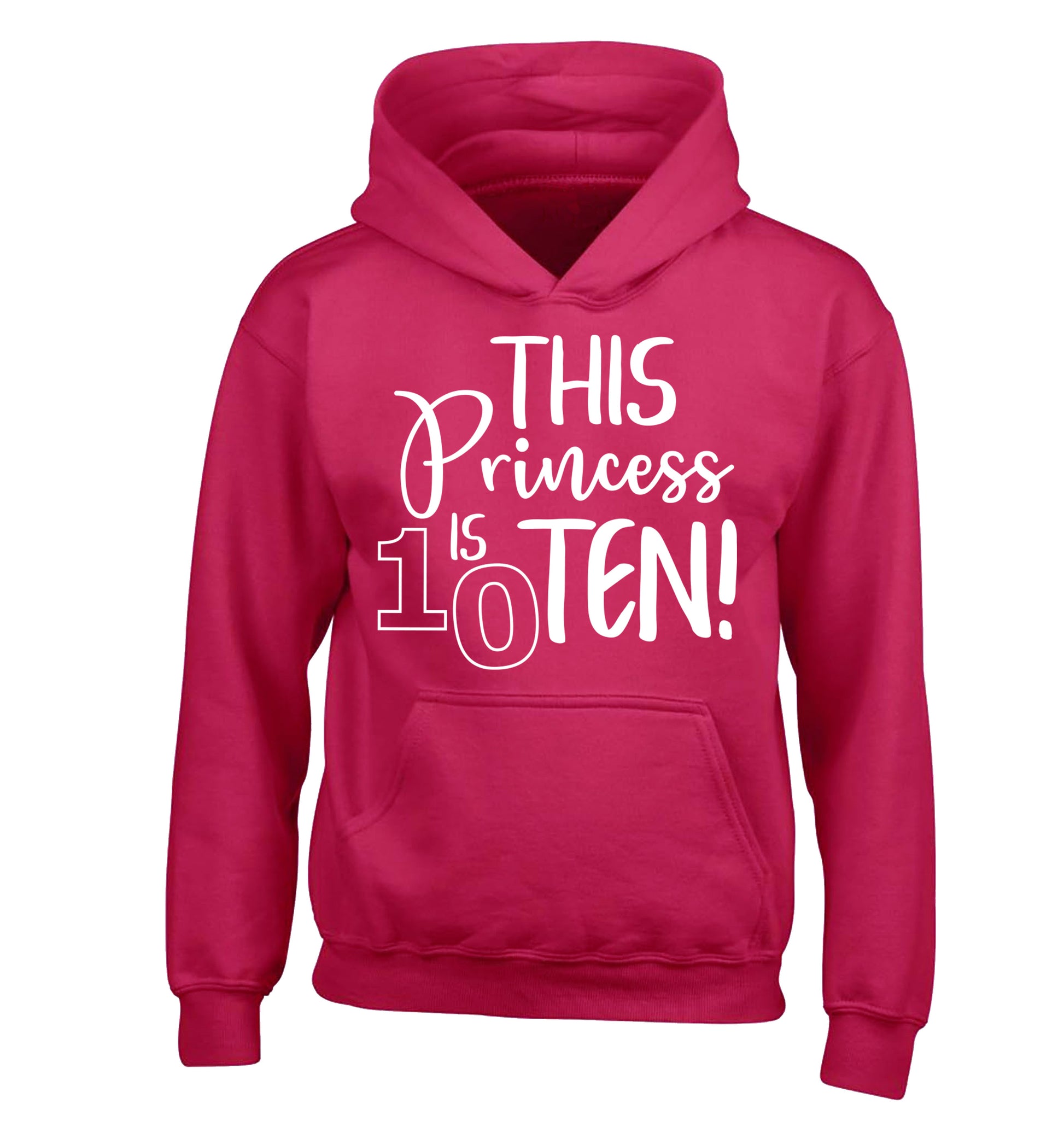 This princess is ten children's pink hoodie 12-13 Years