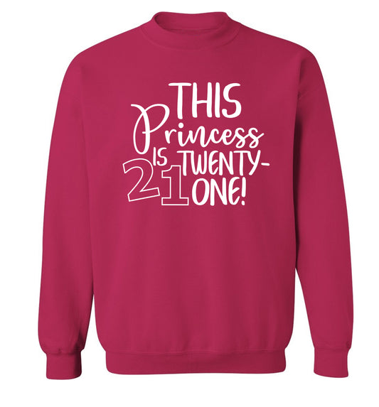 This princess is 21 Adult's unisex pink Sweater 2XL