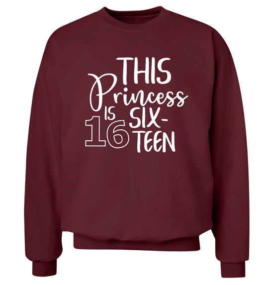 This princess is 16 Adult's unisex maroon Sweater 2XL