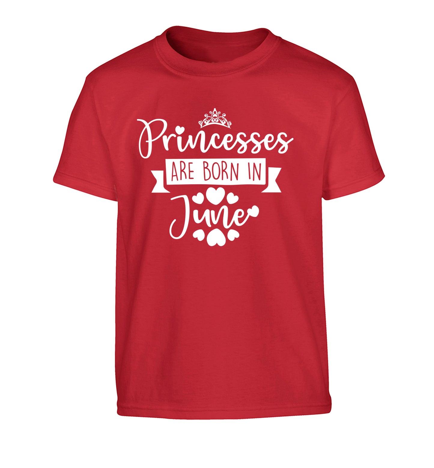 Princesses are born in June Children's red Tshirt 12-13 Years