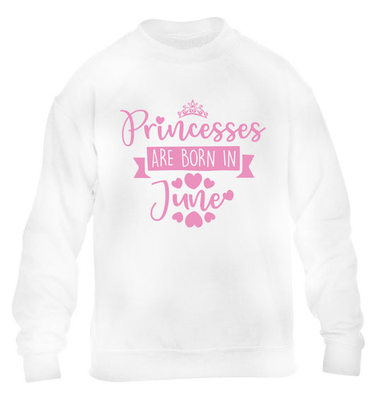 Princesses are born in June children's white sweater 12-13 Years