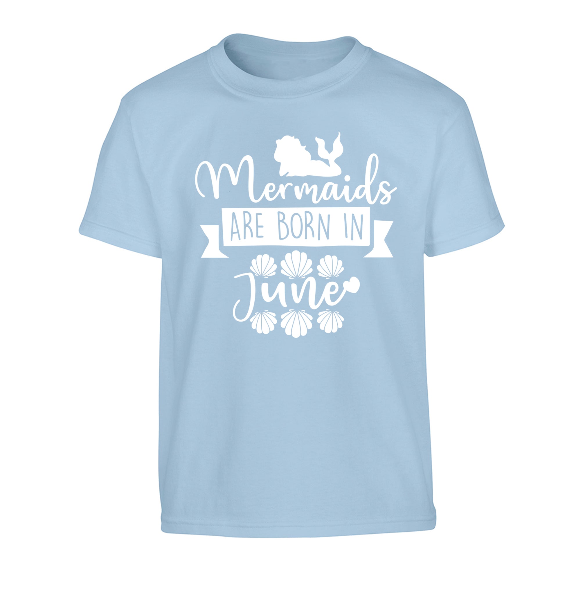 Mermaids are born in June Children's light blue Tshirt 12-13 Years