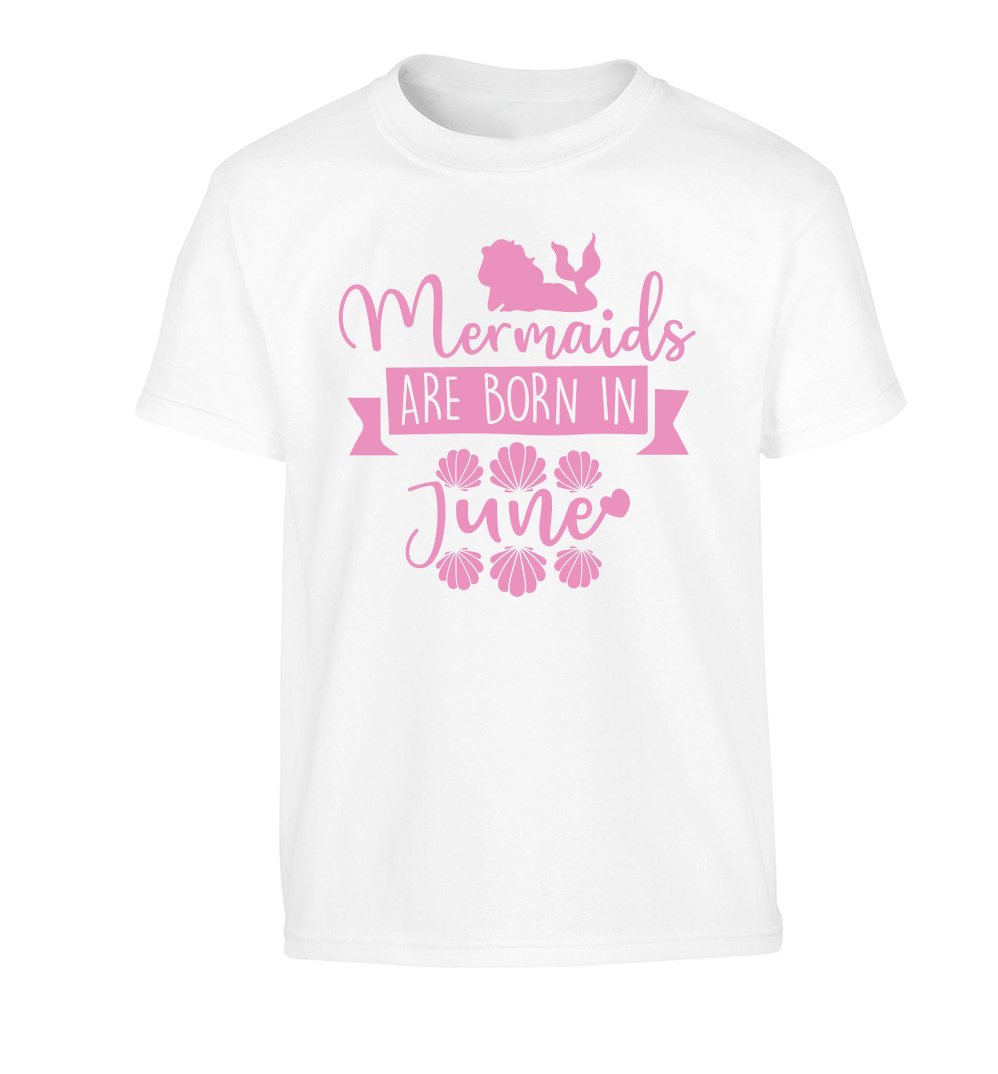 Mermaids are born in June Children's white Tshirt 12-13 Years