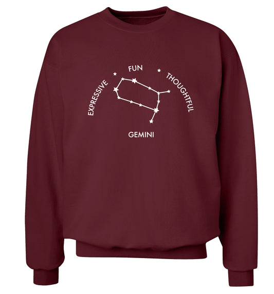 Gemini: Expressive, fun, thoughtful Adult's unisex maroon Sweater 2XL