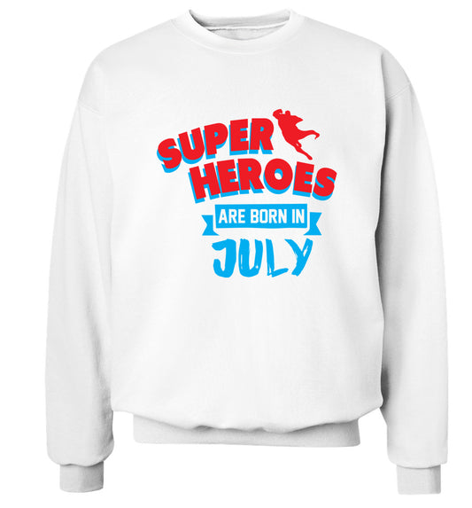 Superheroes are born in July Adult's unisex white Sweater 2XL
