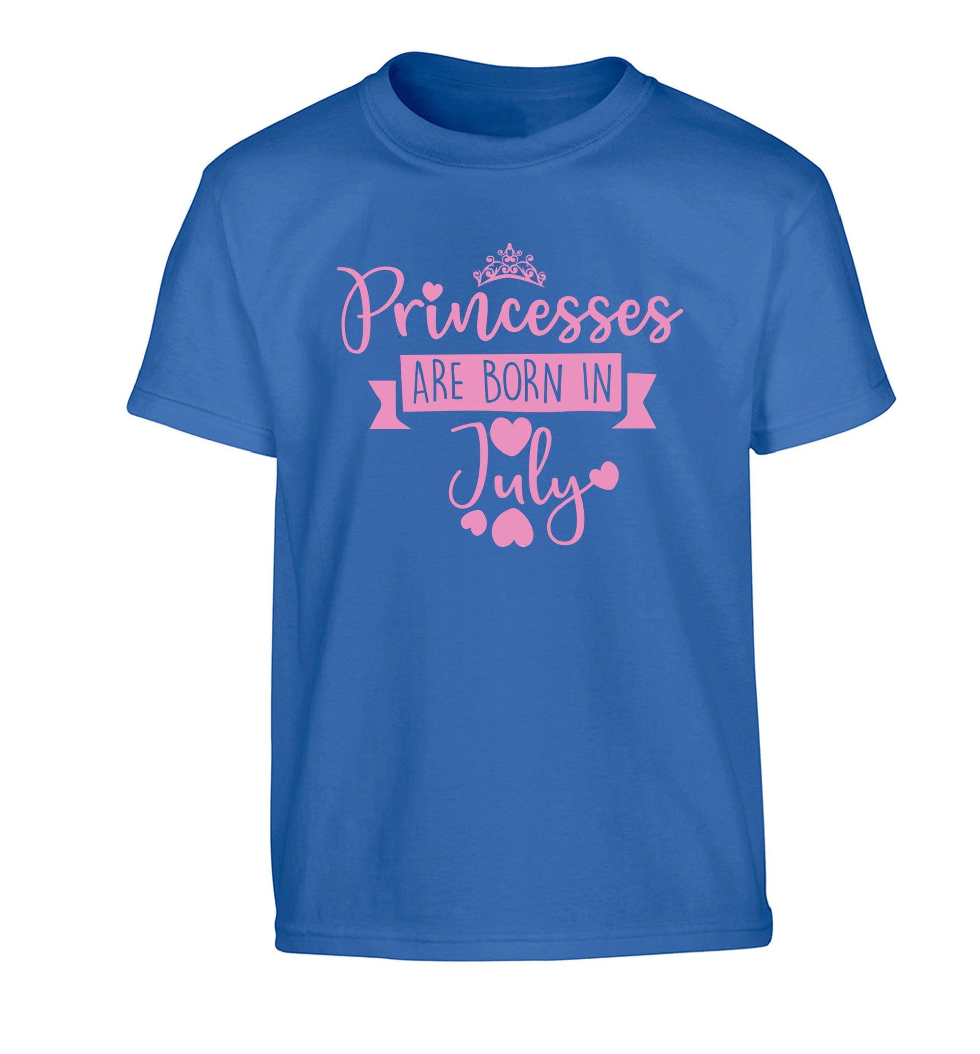 Princesses are born in July Children's blue Tshirt 12-13 Years