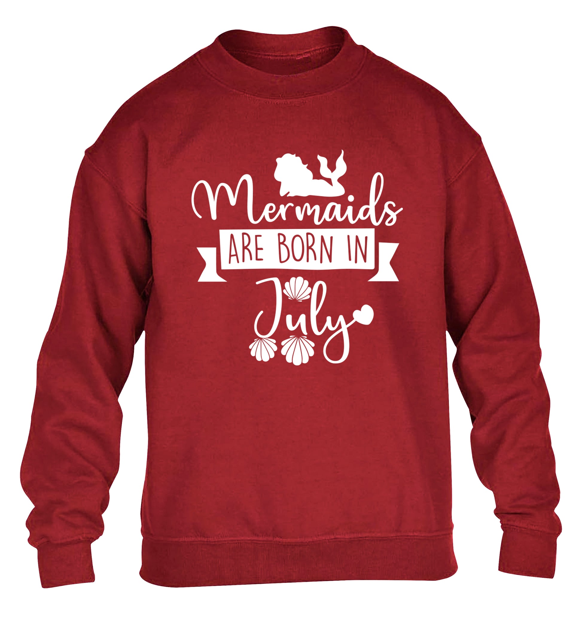 Mermaids are born in July children's grey sweater 12-13 Years