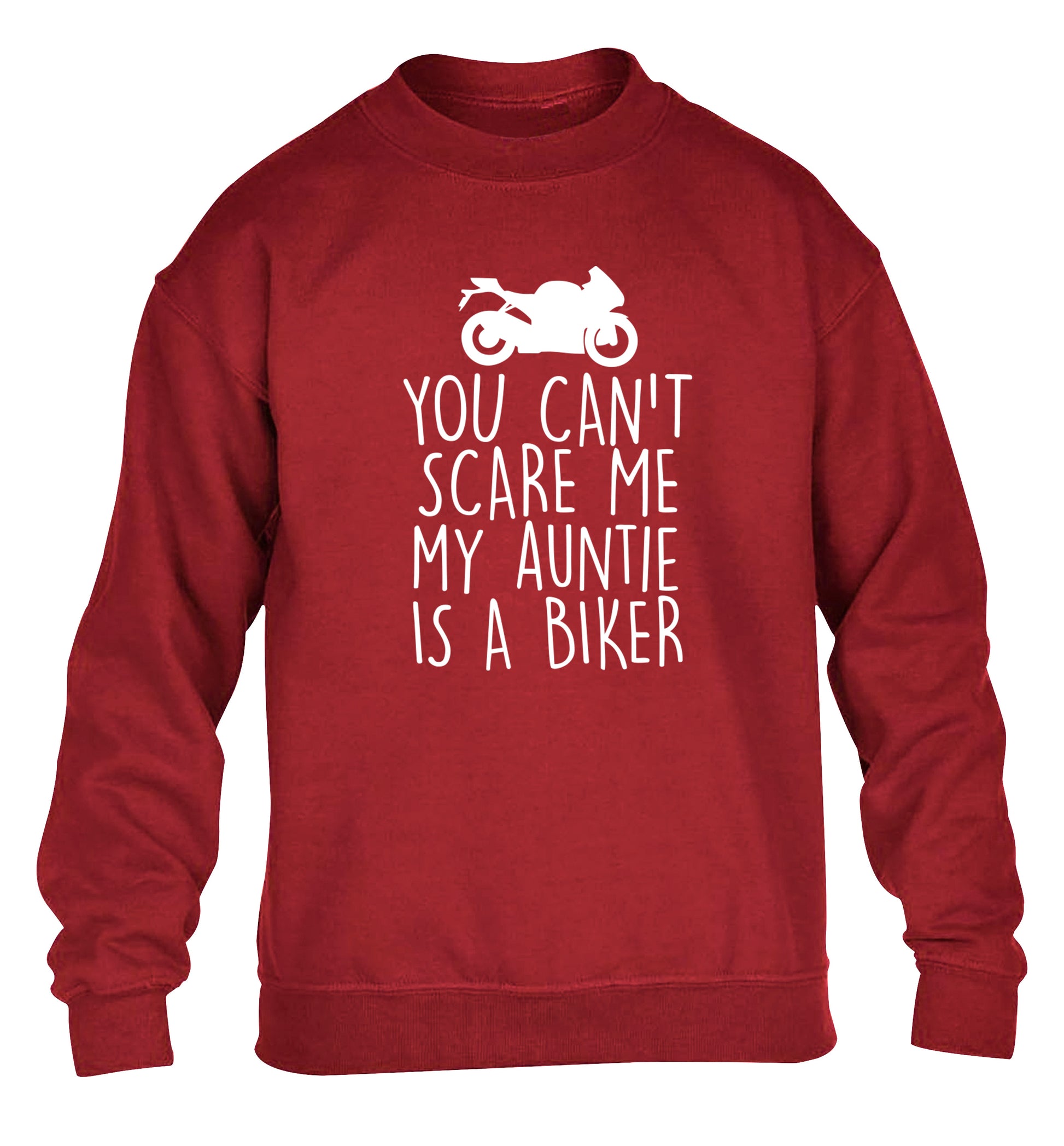 You can't scare me my auntie is a biker children's grey sweater 12-13 Years