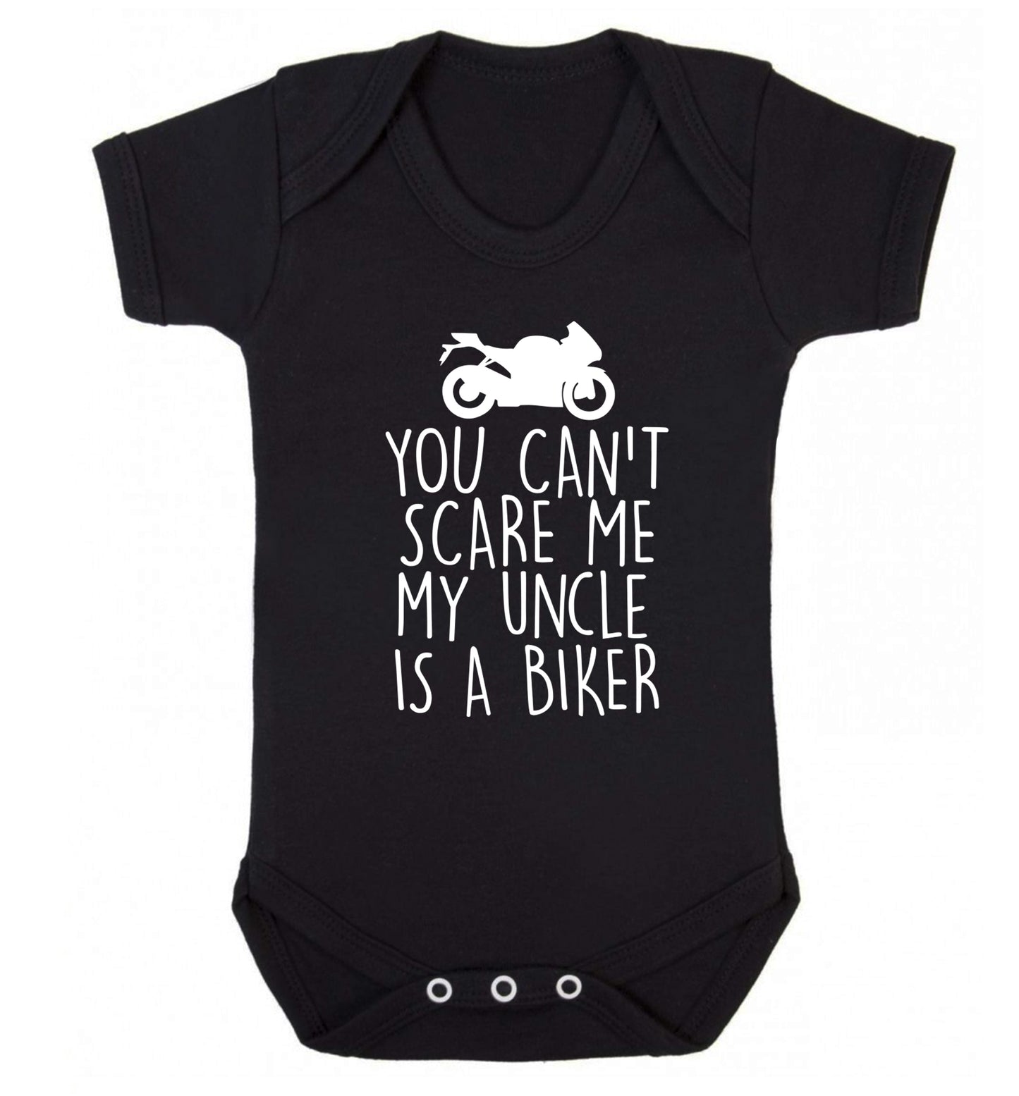 You can't scare me my uncle is a biker Baby Vest black 18-24 months